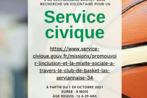 L'AS Servian recherche un candidat pour effectuer un Service civique à partir du 1er Octobre 2022